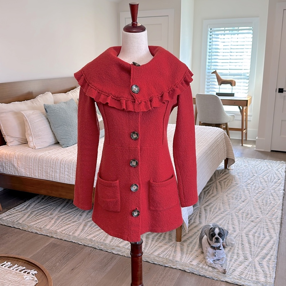 HWR felt burnt orange coat